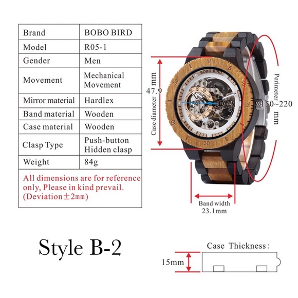 Luxury 100% Handmade Ebony and Sandalwood Automatic Kinetic Skeleton Watch - Picture 16 of 16